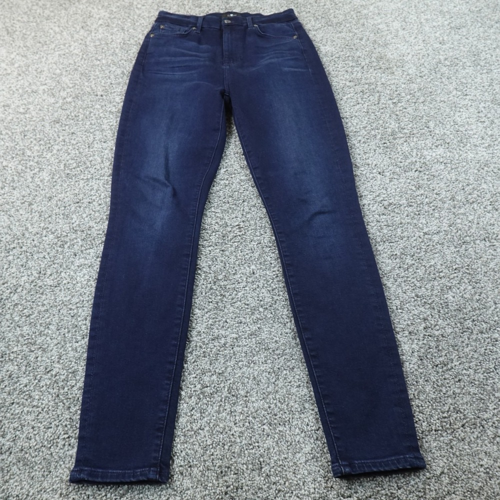 7 For All Mankind Jeans Womens 26 Dark Blue Denim Pants High Rise Skinny Stretch